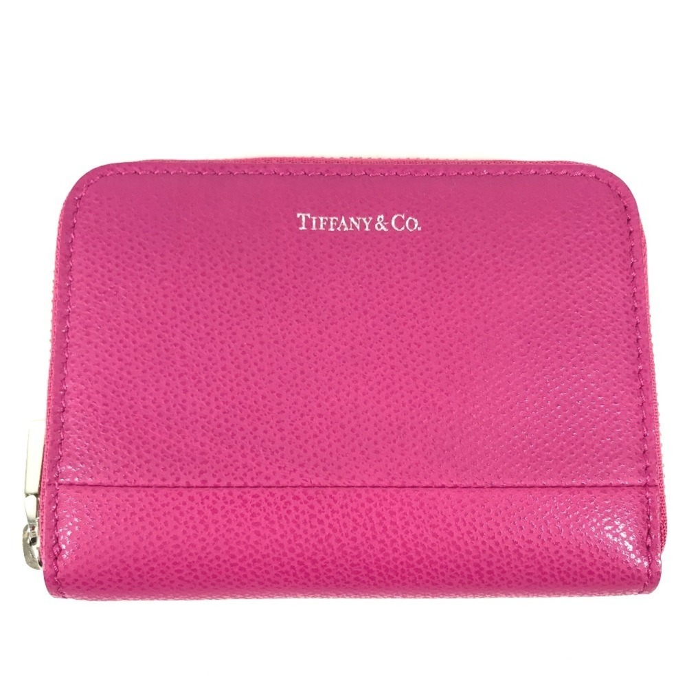 TIFFANY&Co. Tiffany Logo Round Zipper Coin Purse Wallet - Men's & Women's Pink